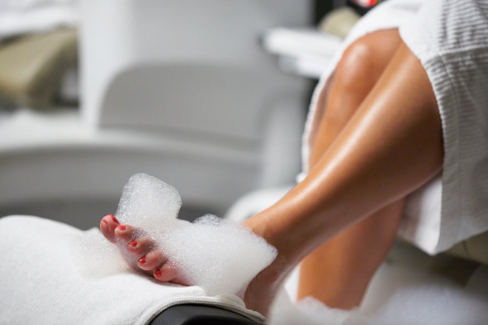 Woman getting a pedicure